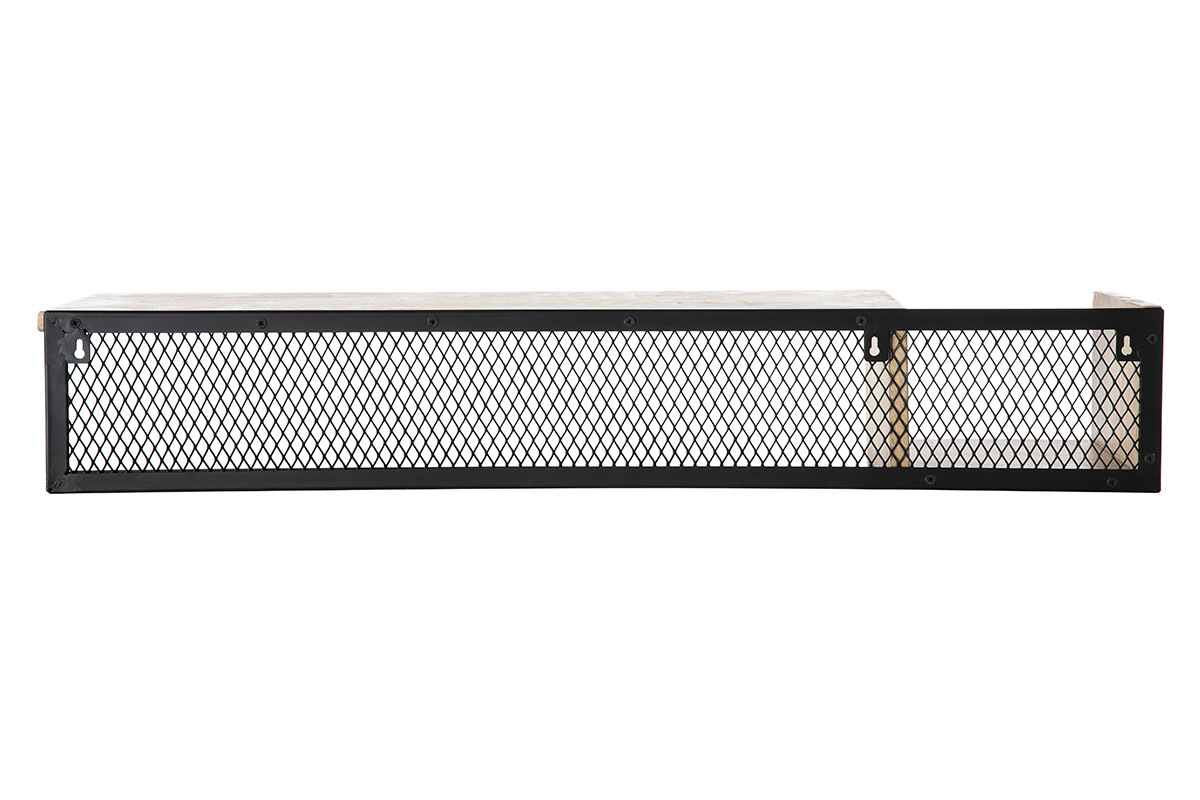 Mensola murale industriale in mango e metallo 90 cm RACK
