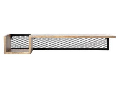 Mensola murale industriale in mango e metallo 90 cm RACK
