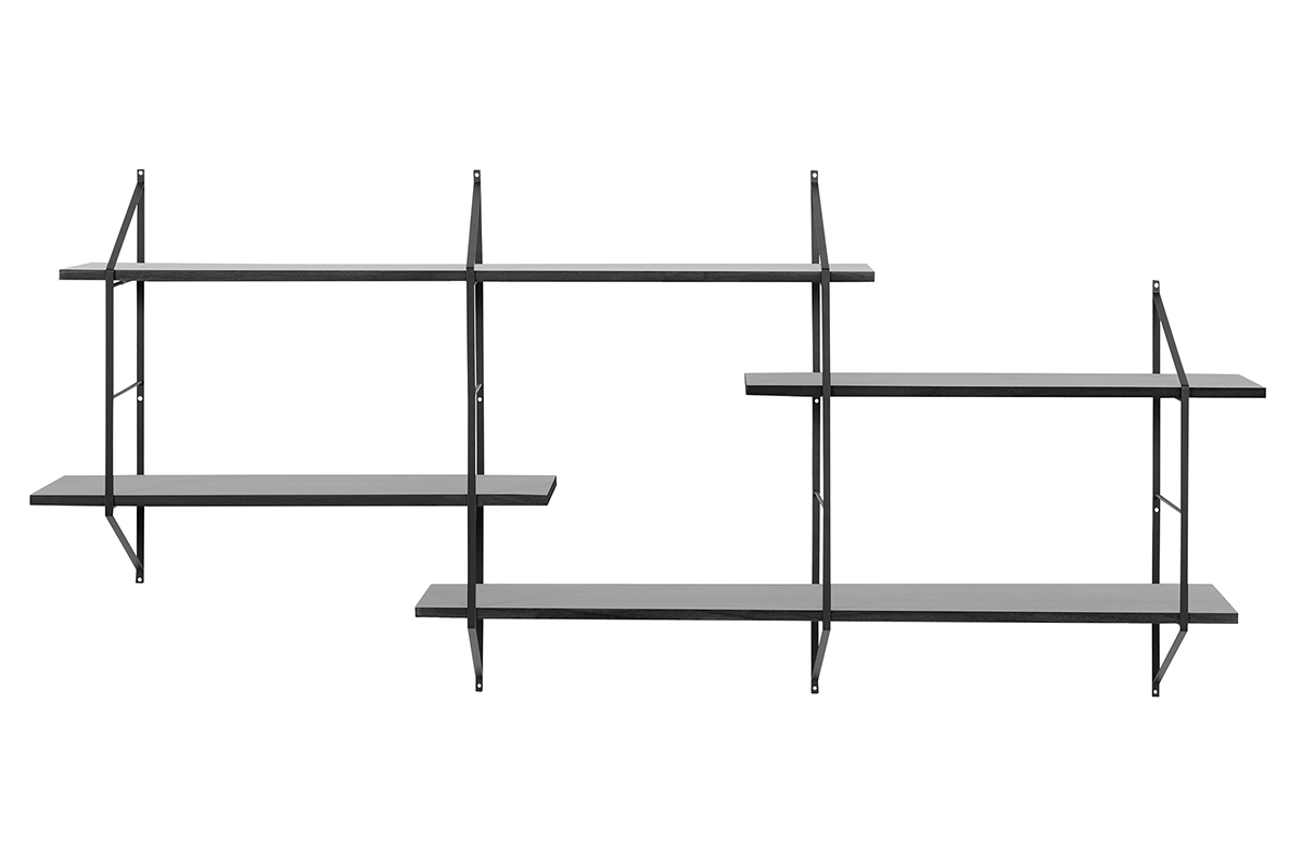Mensola murale XL legno nero BRIDGE
