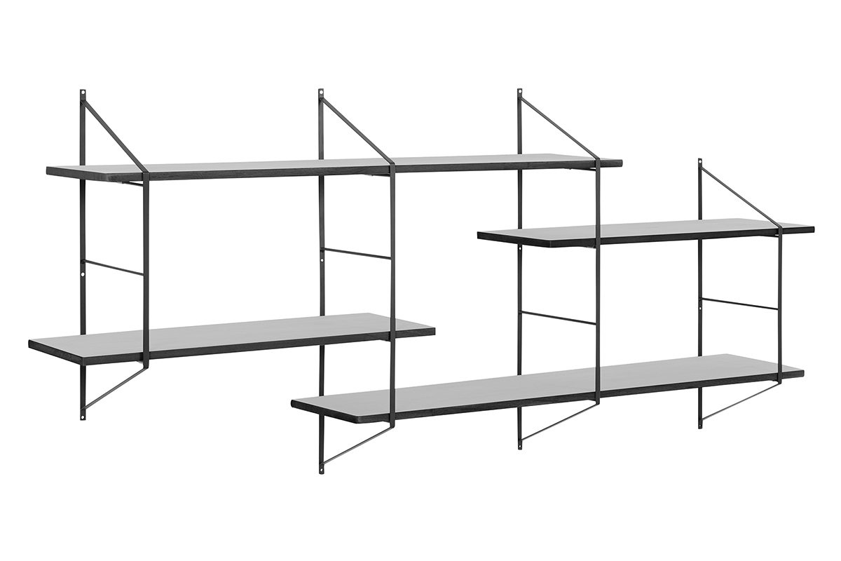 Mensola murale XL legno nero BRIDGE