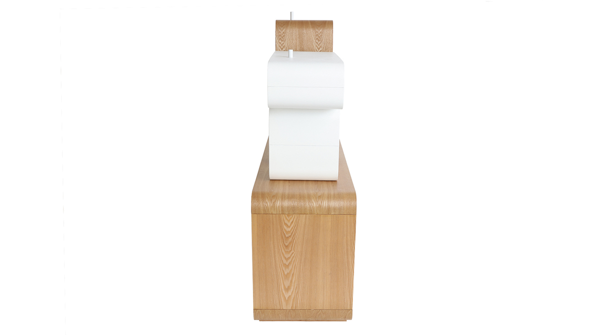 Mensola regolabile legno chiaro e bianco BRICK
