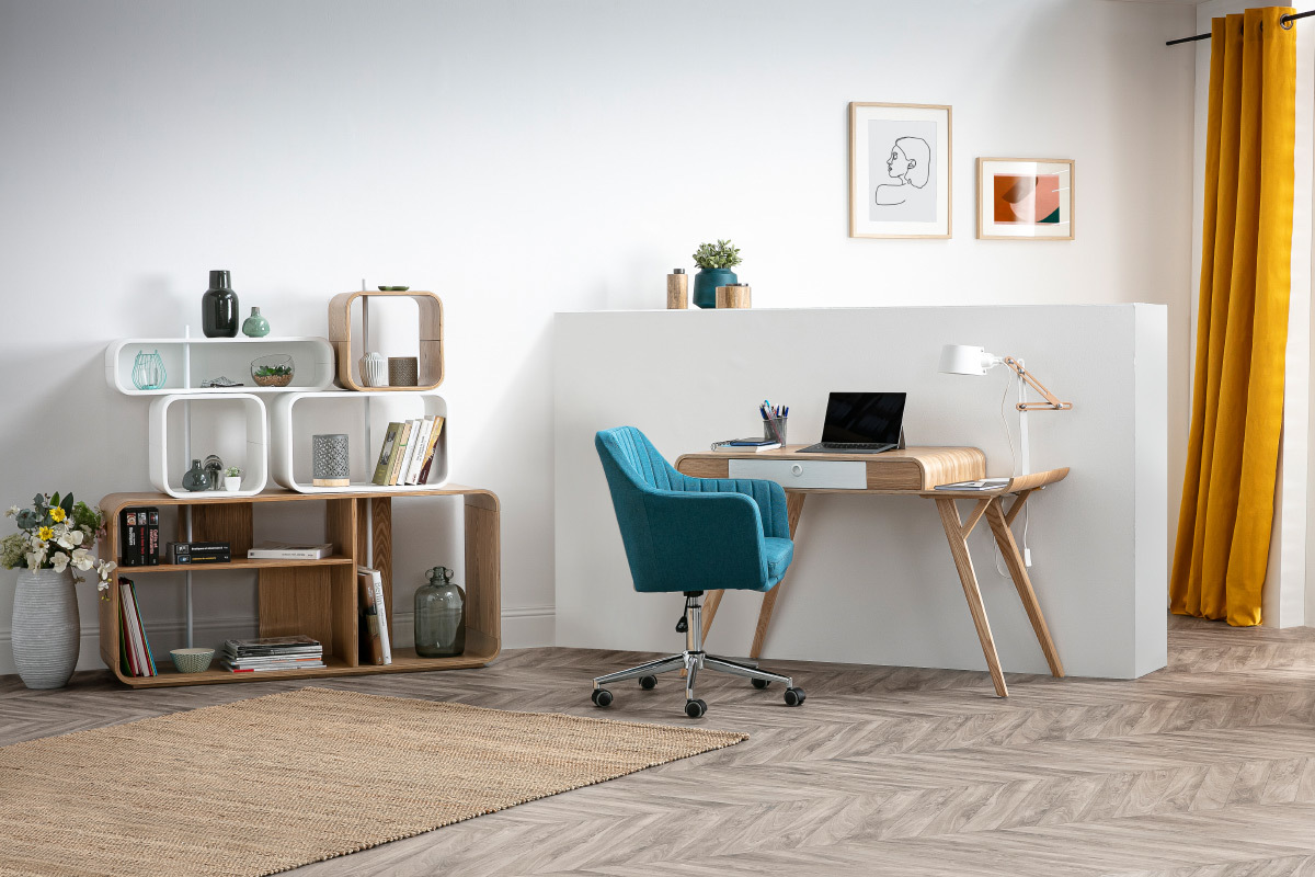 Mensola regolabile legno chiaro e bianco BRICK