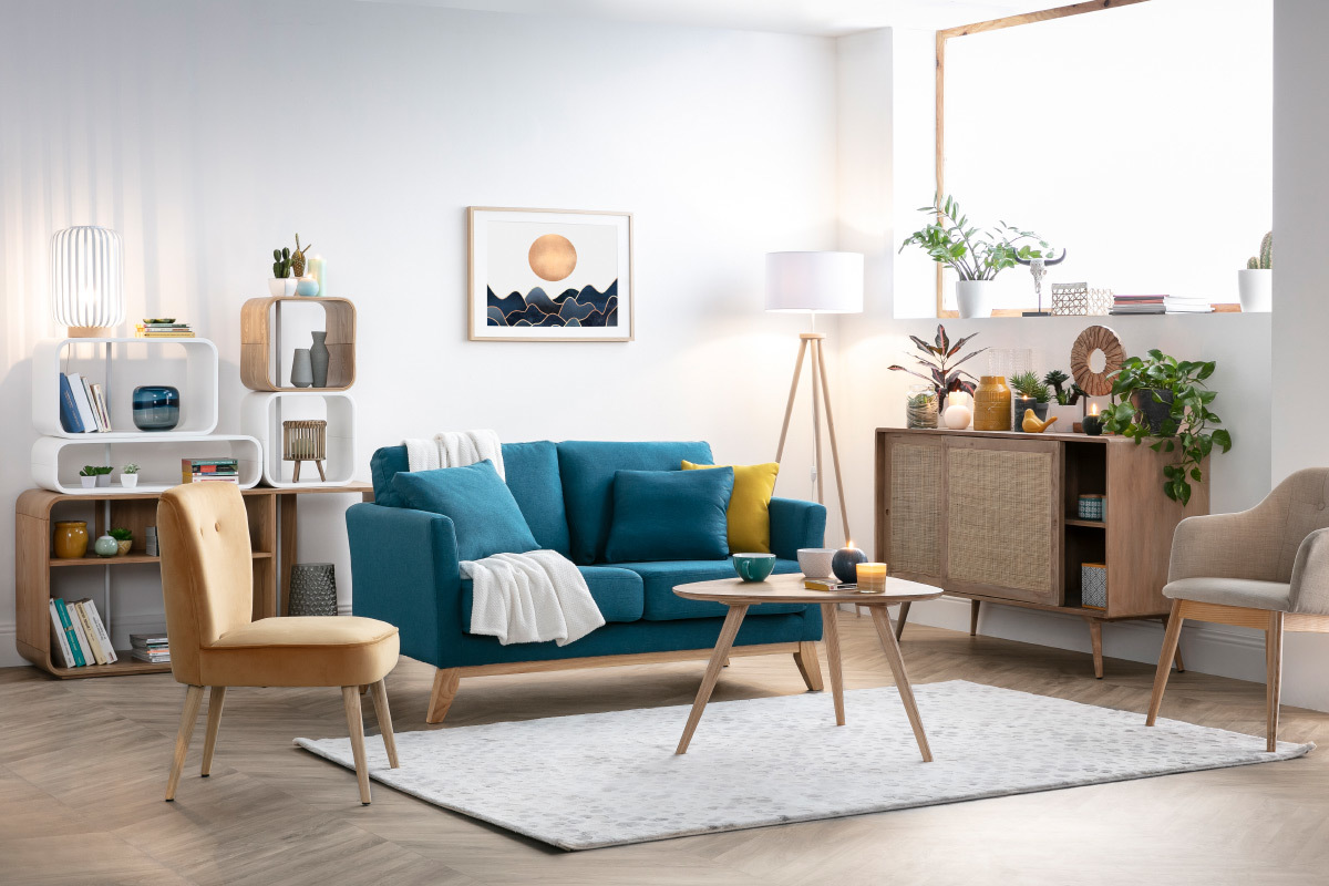 Mensola regolabile legno chiaro e bianco BRICK