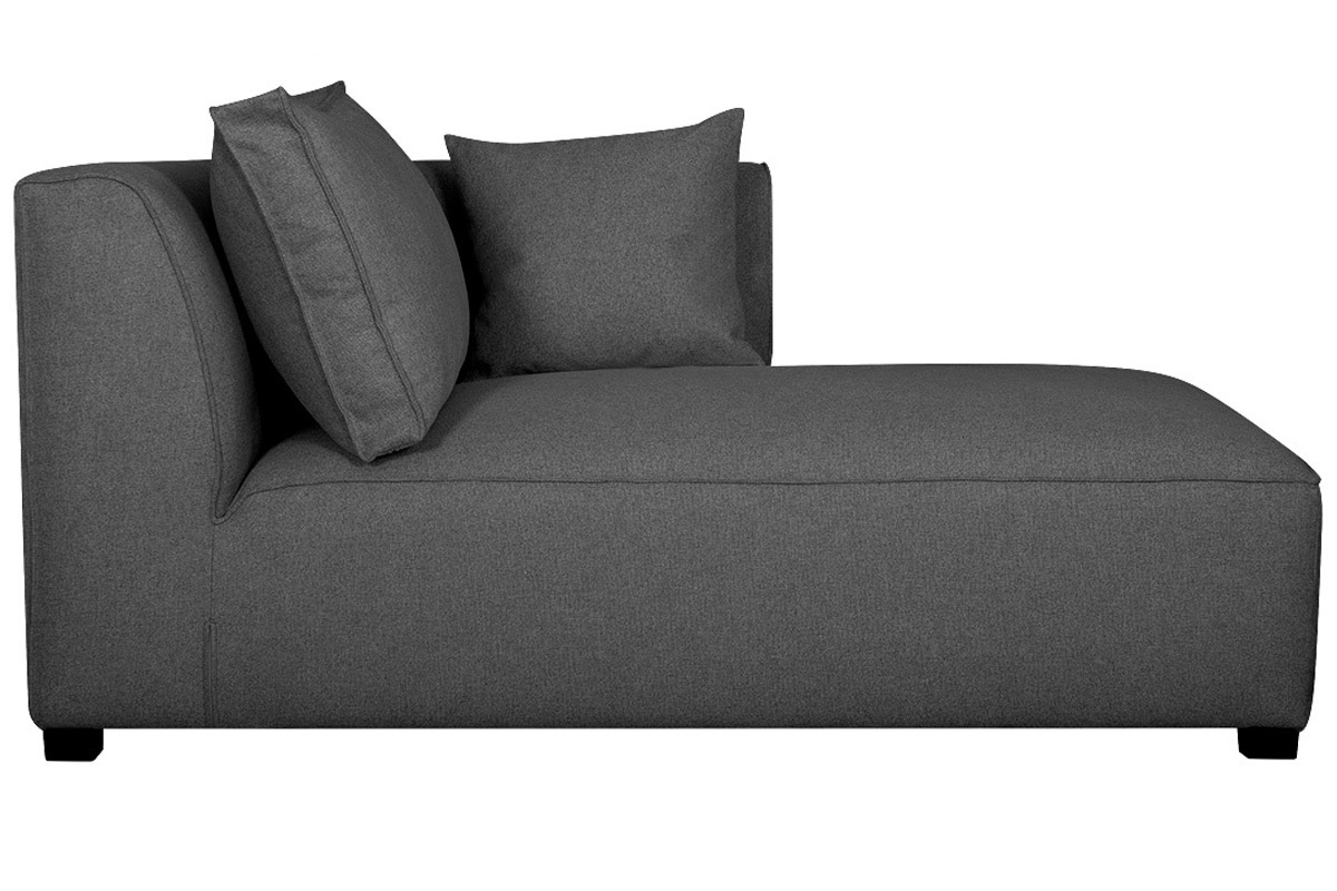 Meridiana angolare destra in tessuto grigio antracite PLURIEL
