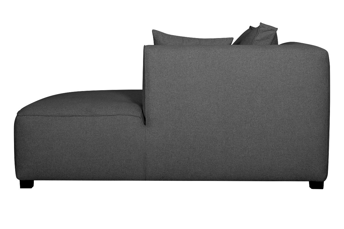 Meridiana angolare destra in tessuto grigio antracite PLURIEL