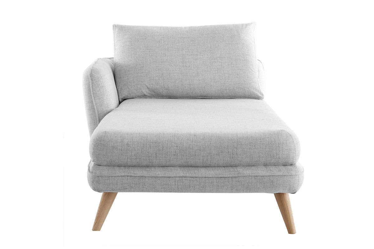 Meridiana angolare sinistra in tessuto grigio chiaro chin CREEP