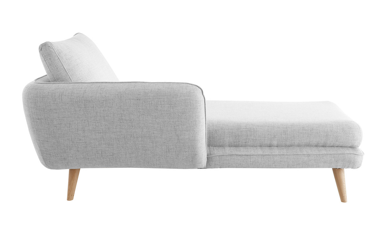 Meridiana angolare sinistra in tessuto grigio chiaro chin CREEP
