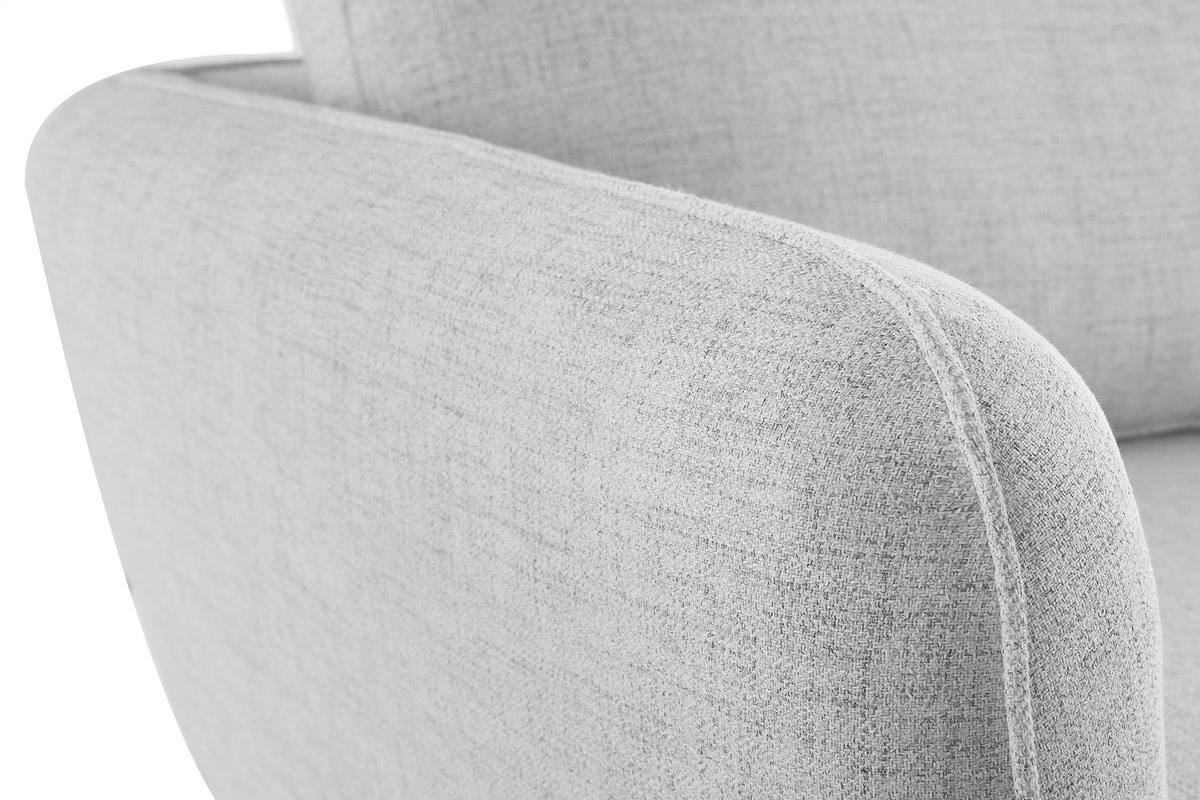 Meridiana angolare sinistra in tessuto grigio chiaro chin CREEP