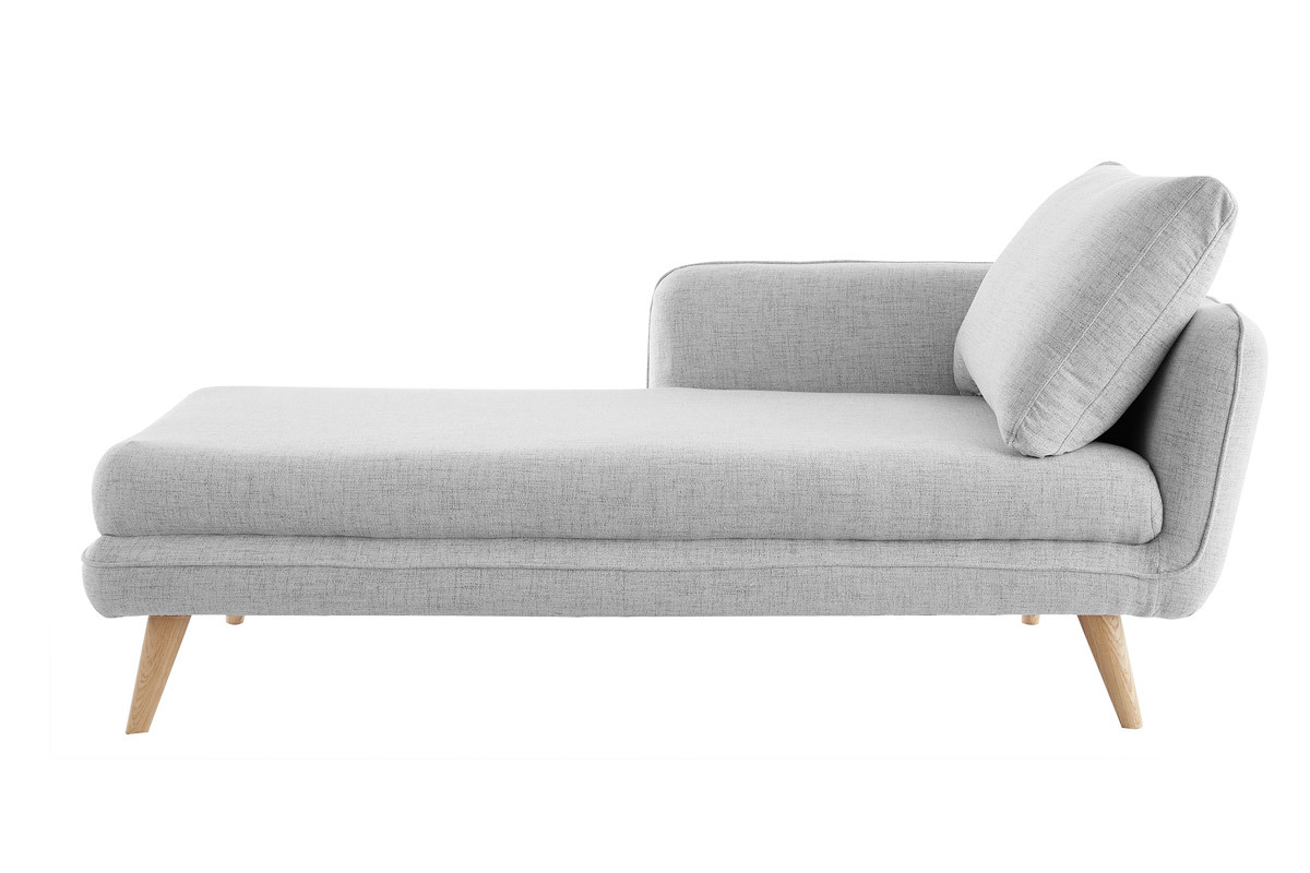 Meridiana angolare sinistra in tessuto grigio chiaro chin CREEP