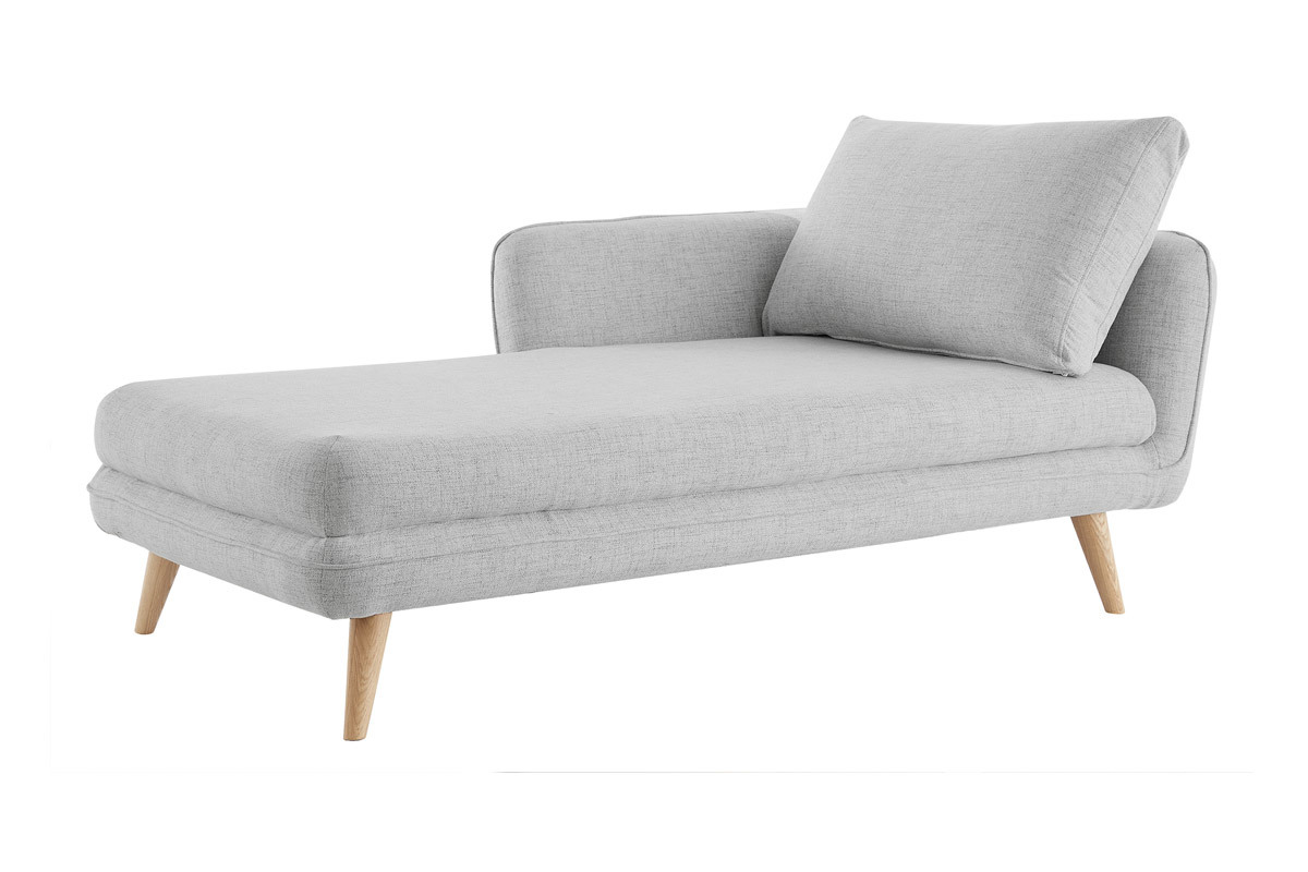 Meridiana angolare sinistra in tessuto grigio chiaro chin CREEP
