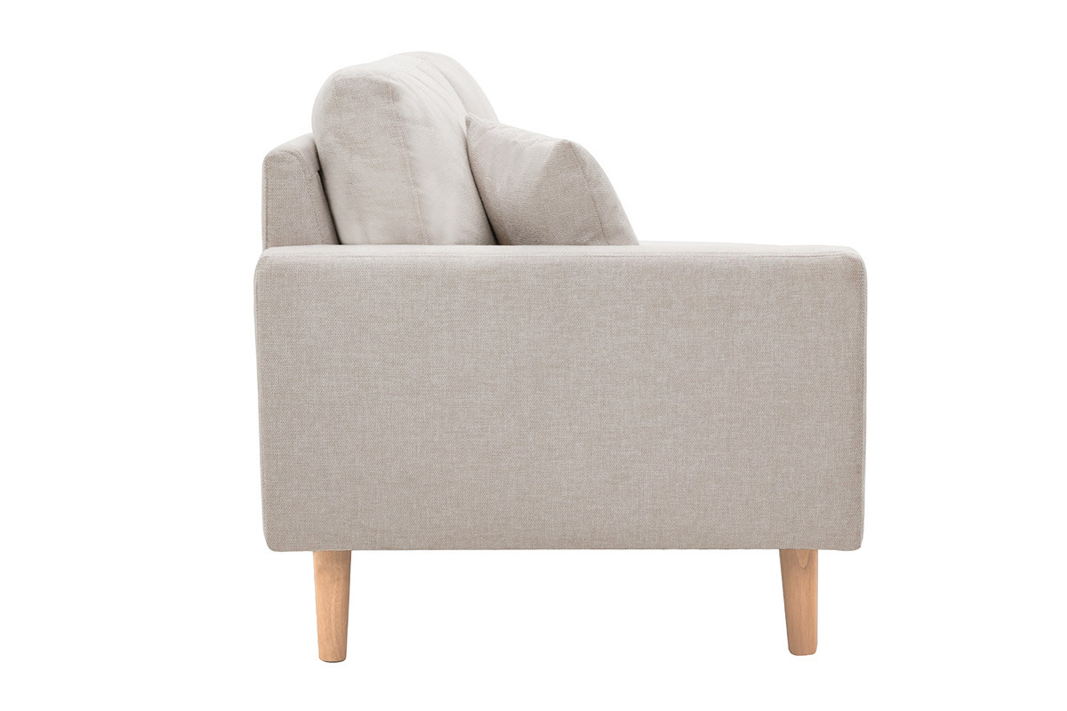 Meridiana in tessuto effetto velluto testurizzato beige L190 cm BERTILLE
