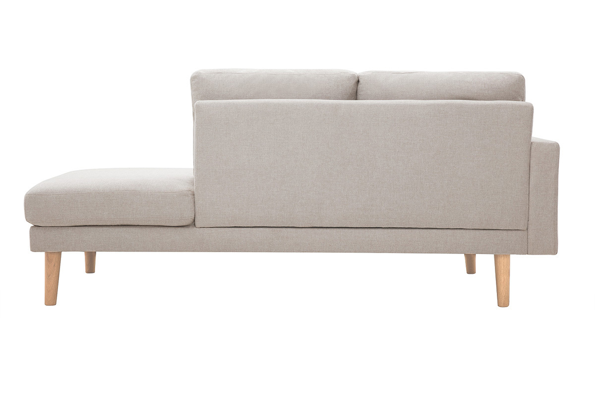 Meridiana in tessuto effetto velluto testurizzato beige L190 cm BERTILLE