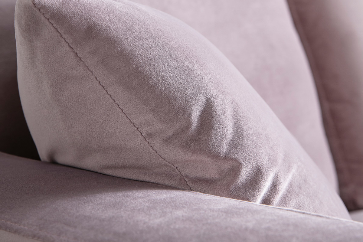 Meridiana in velluto rosa COZY