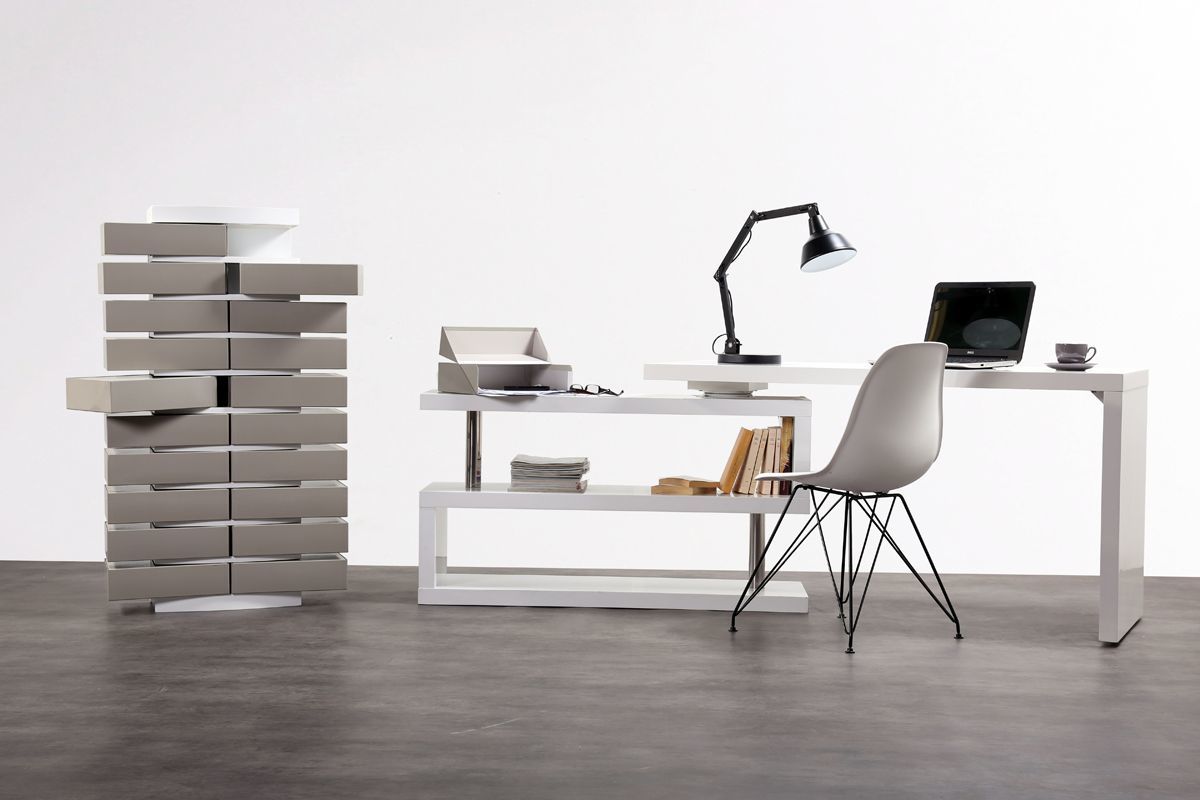 Mobile classificatore bianco design con 20 comparti di color grigio