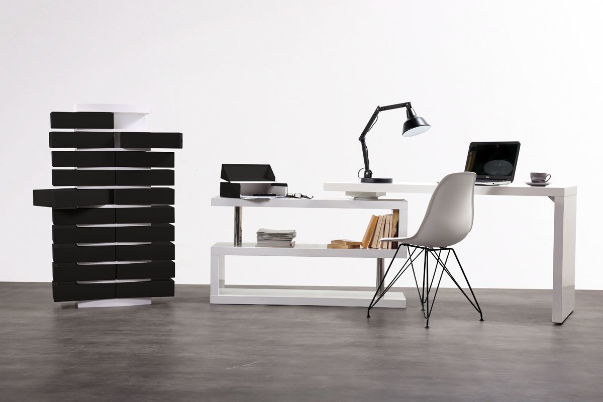 Mobile classificatore bianco design con 20 comparti di color nero