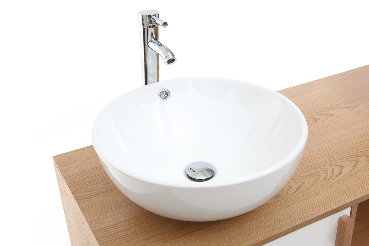 Mobile da bagno: 2 lavabi 2 porte Quercia chiaro e Bianco TOTEM