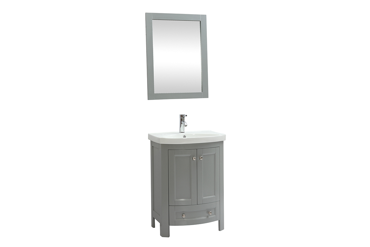 Mobile da bagno con vasca e cassetti grigio KLASI