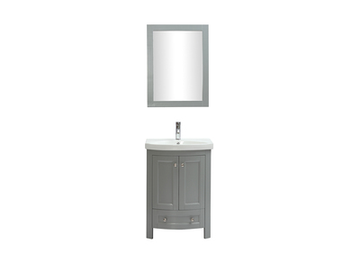 Mobile da bagno con vasca e cassetti grigio KLASI - Mobile da bagno con vasca e cassetti grigio KLASI