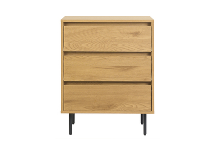 Mobile da bagno finitura legno chiaro rovere e metallo nero L60 cm ARAGON