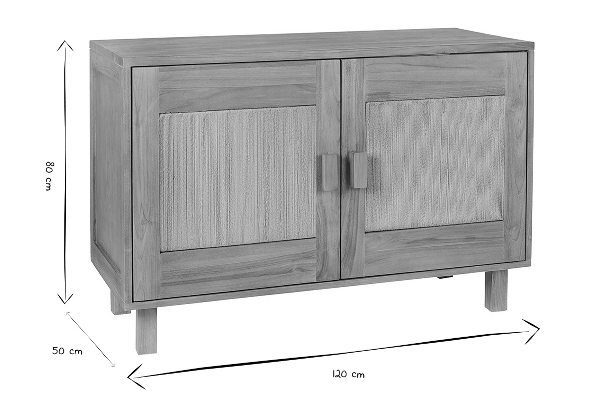 Dimensioni del mobile da bagno MOSSA in bianco e nero: L120 x P50 x H80 cm.