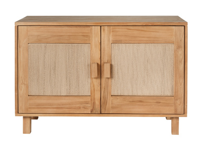 Mobile da bagno in legno massello di teak e corda intrecciata L120 cm MOSSA