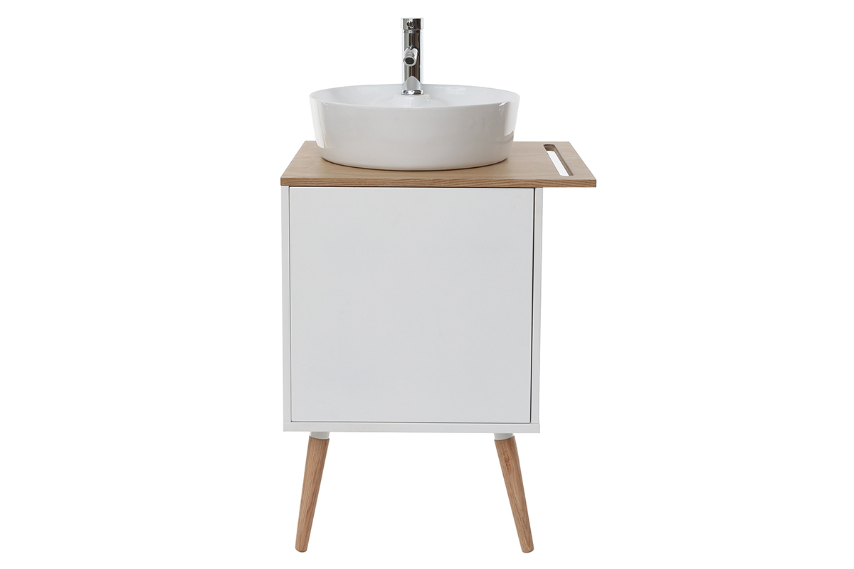Mobile da bagno: lavabo mobile sotto al lavabo una porta Quercia e Bianco TOTEM