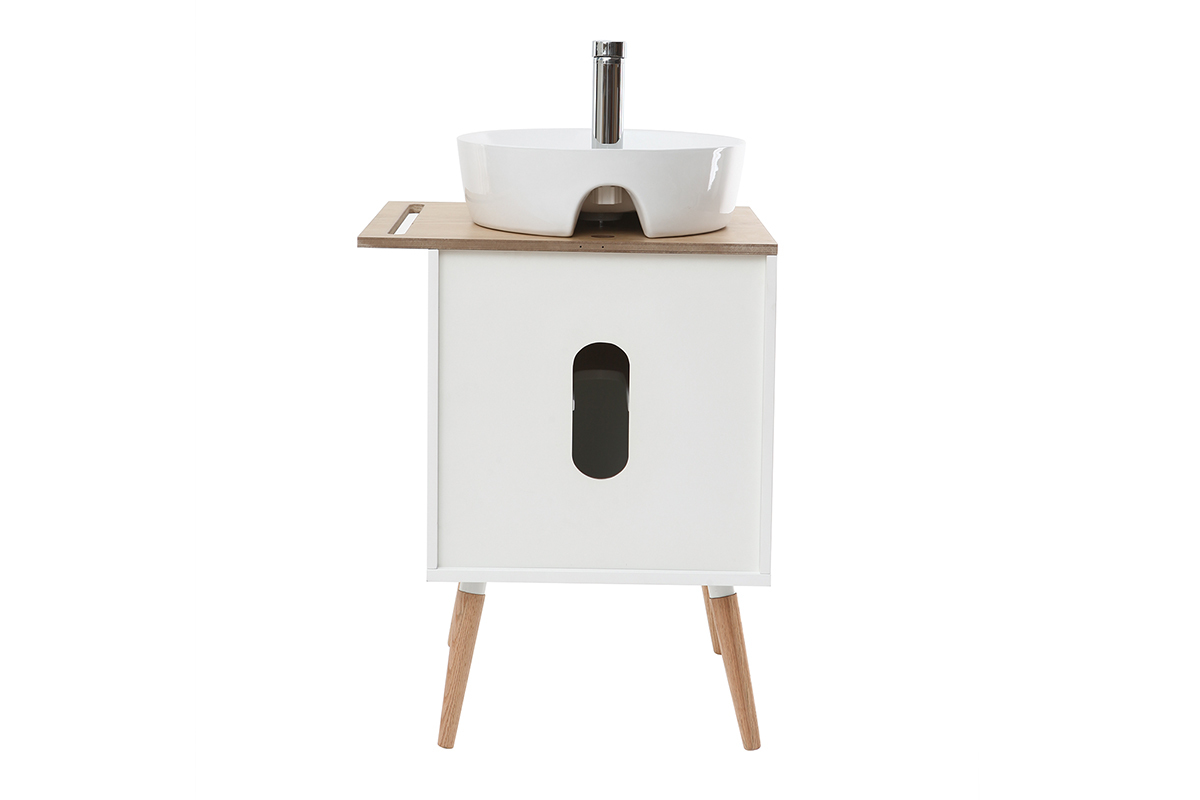 Mobile da bagno: lavabo mobile sotto al lavabo una porta Quercia e Bianco TOTEM