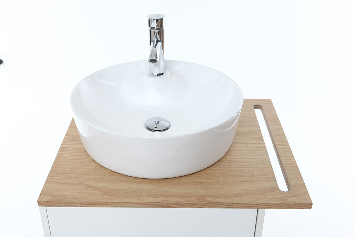 Mobile da bagno: lavabo mobile sotto al lavabo una porta Quercia e Bianco TOTEM