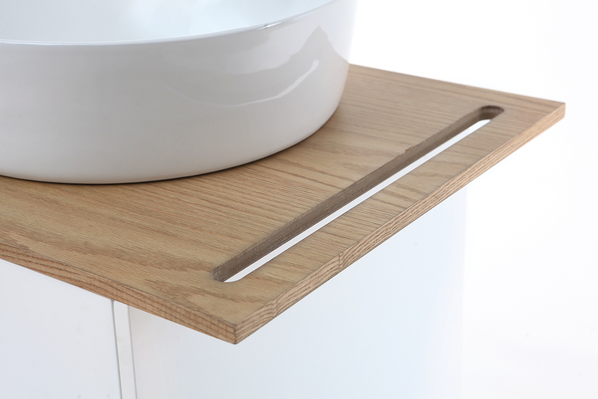 Mobile da bagno: lavabo mobile sotto al lavabo una porta Quercia e Bianco TOTEM
