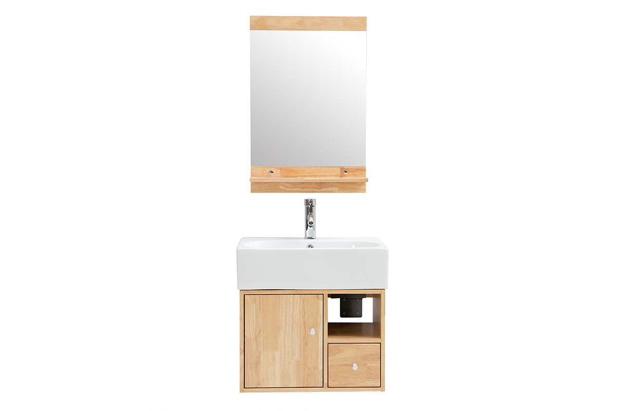 Mobile da bagno : lavabo mobile sottovasca e specchio EVAN