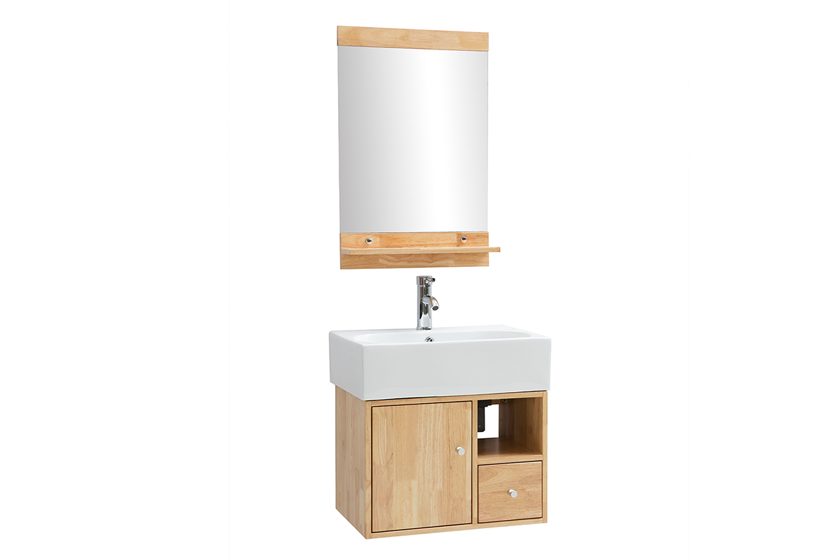 Mobile da bagno : lavabo mobile sottovasca e specchio EVAN