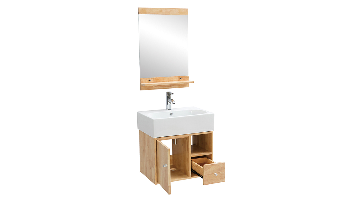 Mobile da bagno : lavabo mobile sottovasca e specchio EVAN