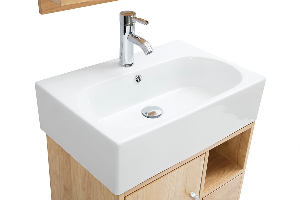 Mobile da bagno : lavabo mobile sottovasca e specchio EVAN