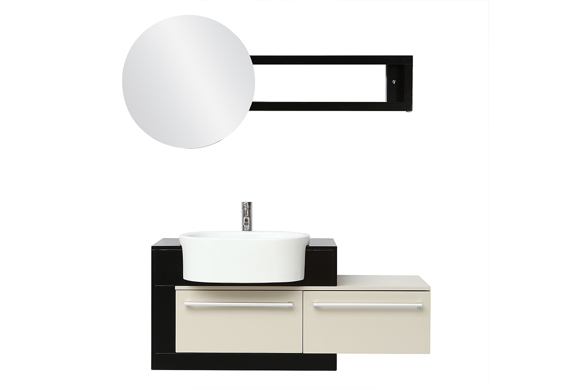 Mobile da bagno : lavabo mobile sottovasca mensola e specchio MARLO