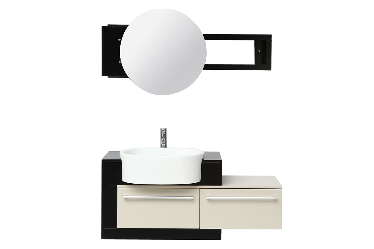 Mobile da bagno : lavabo mobile sottovasca mensola e specchio MARLO