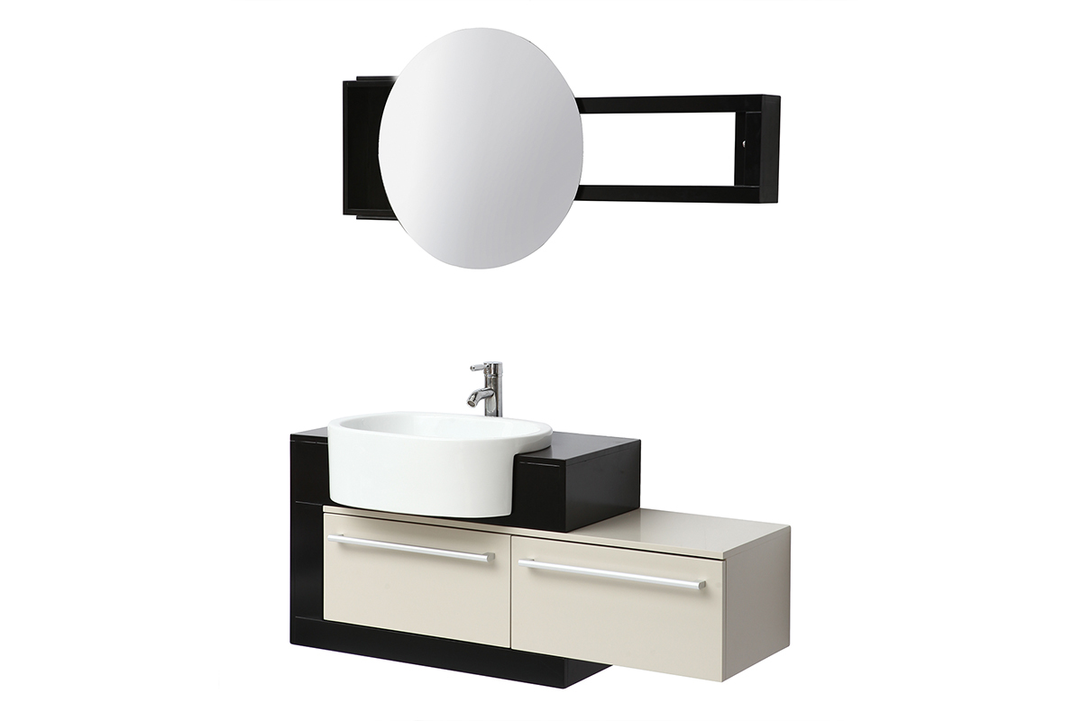 Mobile da bagno : lavabo mobile sottovasca mensola e specchio MARLO