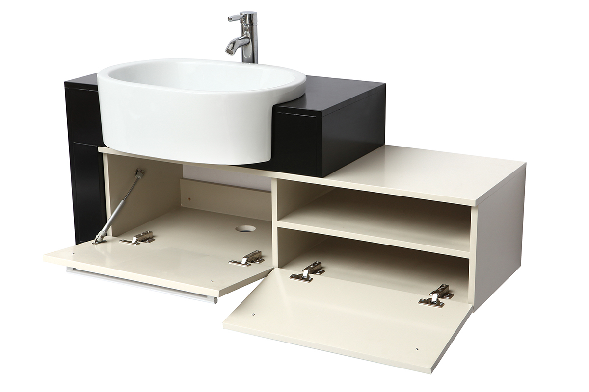 Mobile da bagno : lavabo mobile sottovasca mensola e specchio MARLO