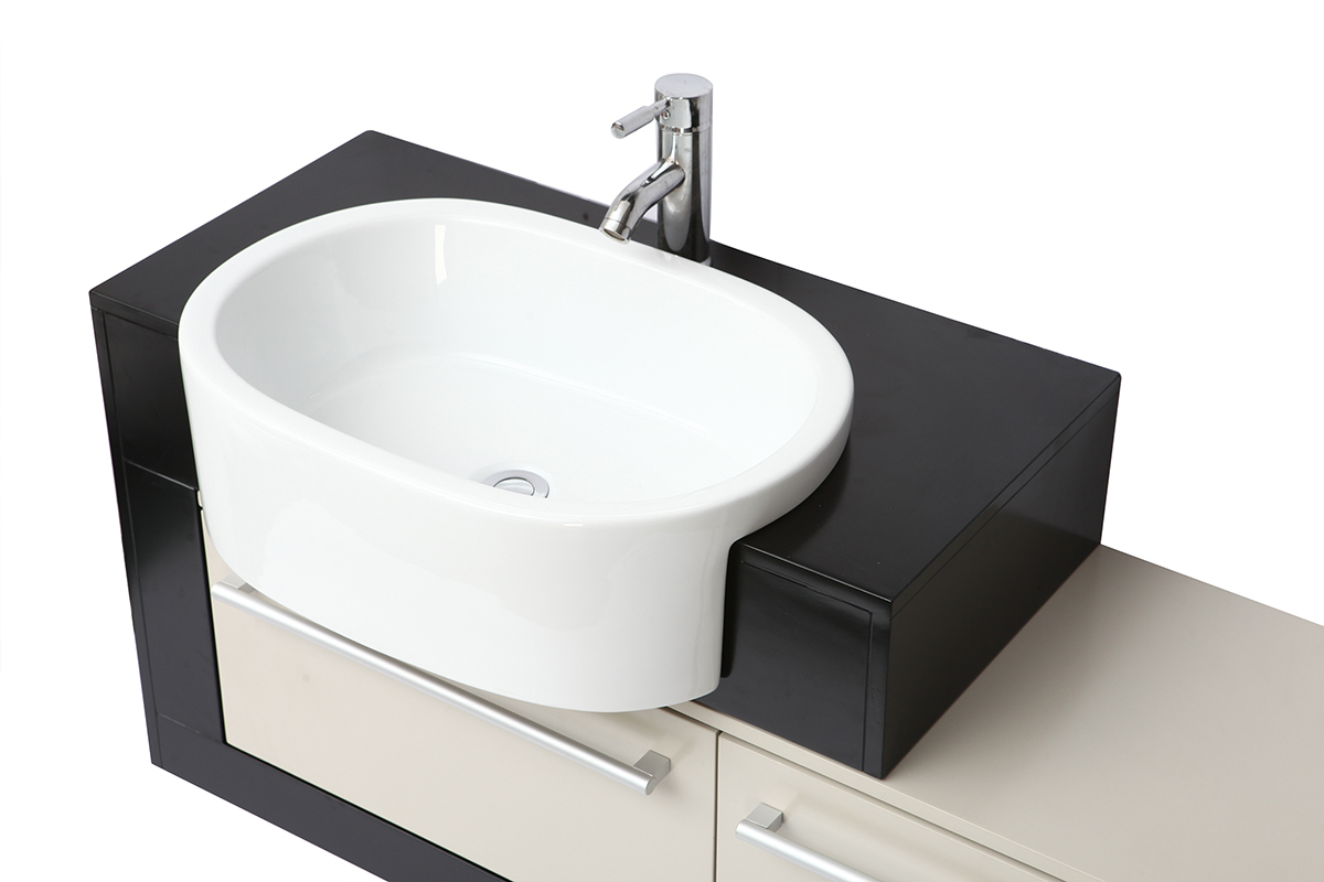 Mobile da bagno : lavabo mobile sottovasca mensola e specchio MARLO