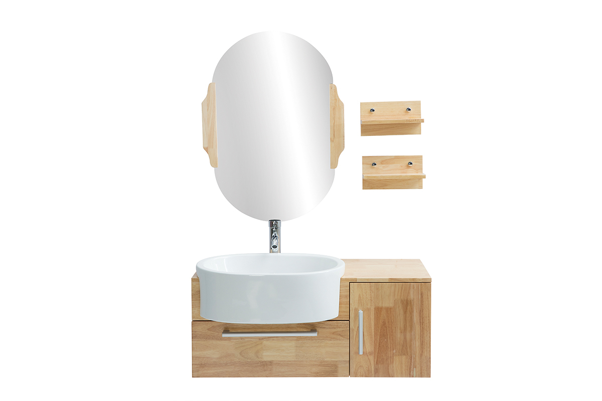 Mobile da bagno: lavabo mobile sottovasca mensola e specchio NIVAN