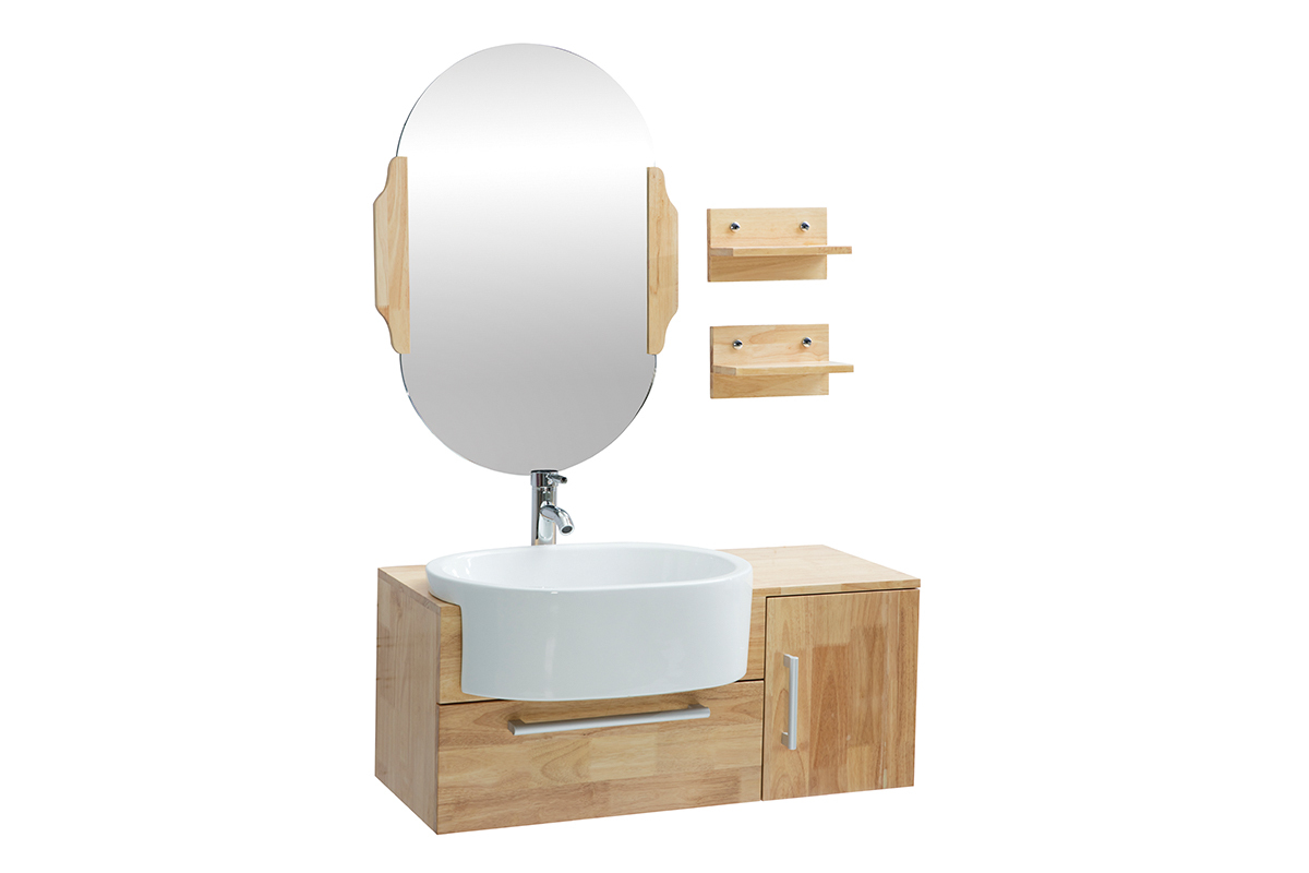 Mobile da bagno: lavabo mobile sottovasca mensola e specchio NIVAN