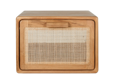 Mobile da bagno sospeso in legno di teak massello e cannettato in rattan L50 cm BALIA