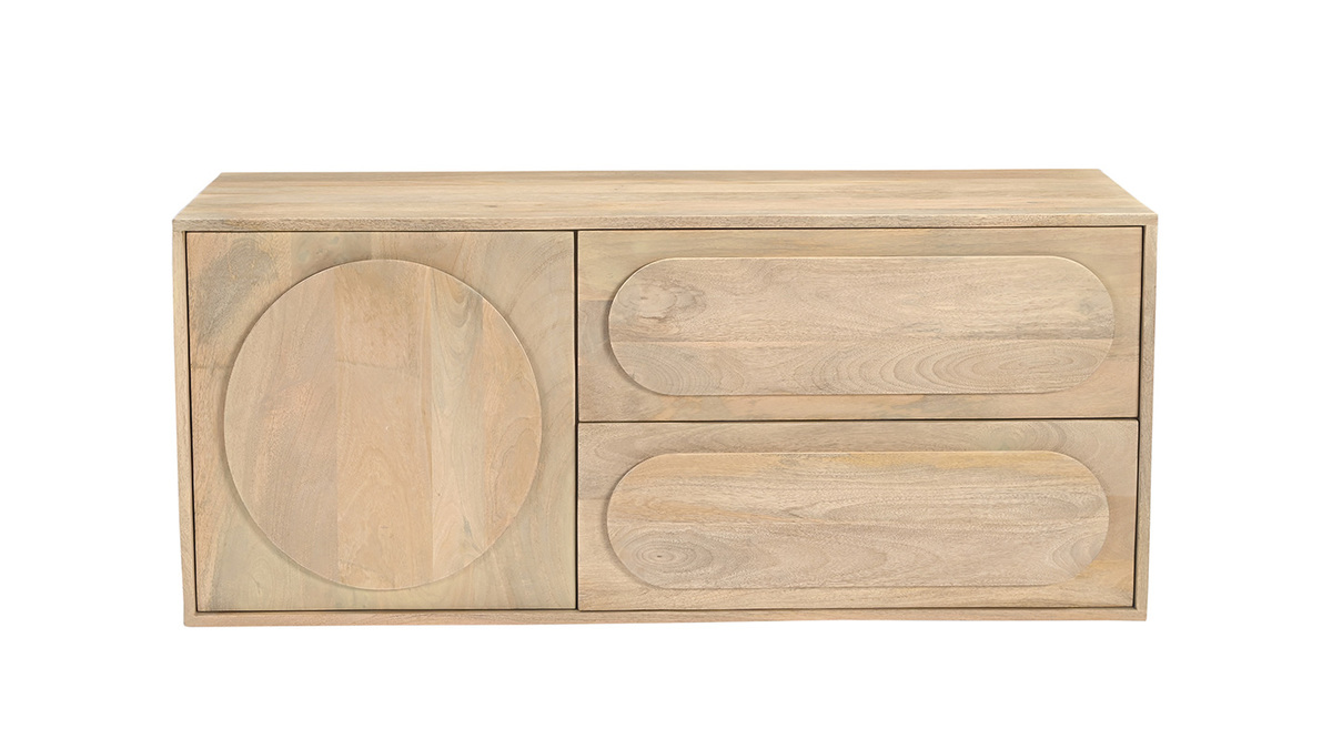 Mobile da bagno sospeso in legno massello di mango L120 cm SLAPPA