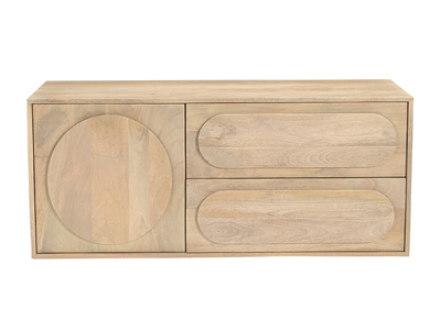 Mobile da bagno sospeso in legno massello di mango L120 cm SLAPPA