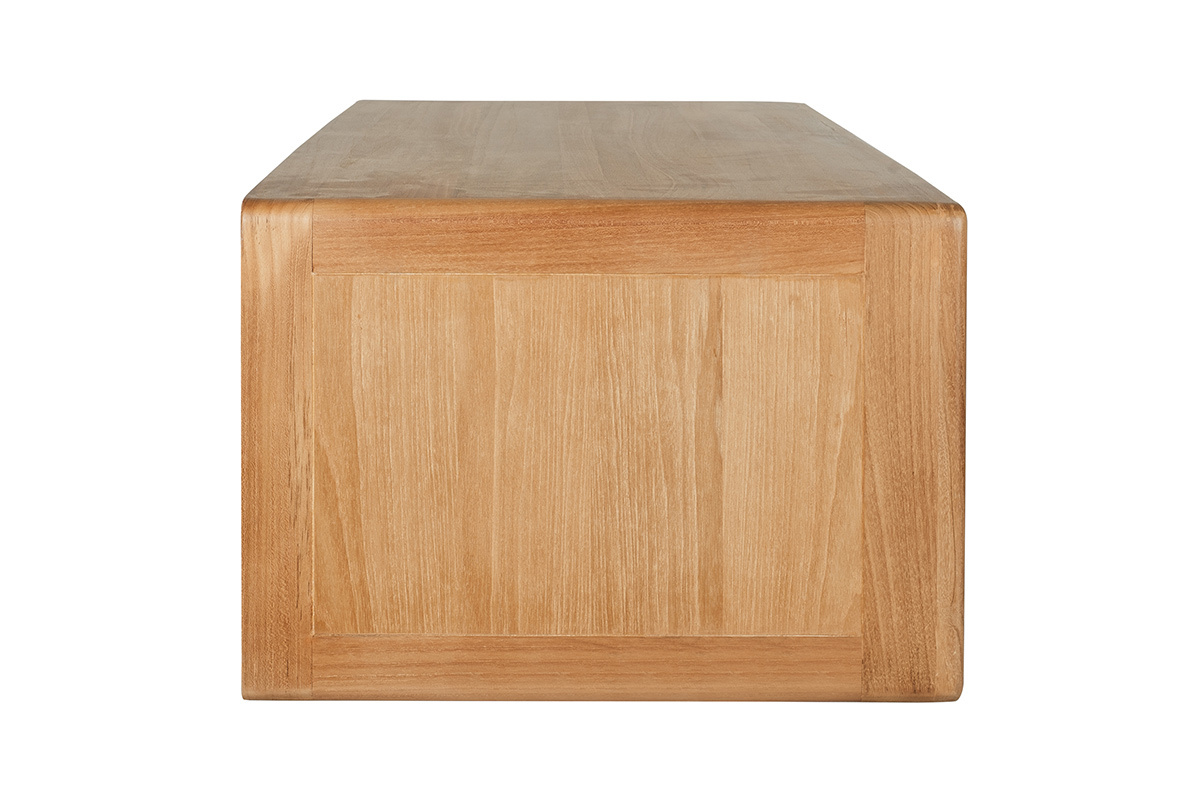 Mobile da bagno sospeso in legno massello di teak e intreccio in rattan L120 cm BALIA