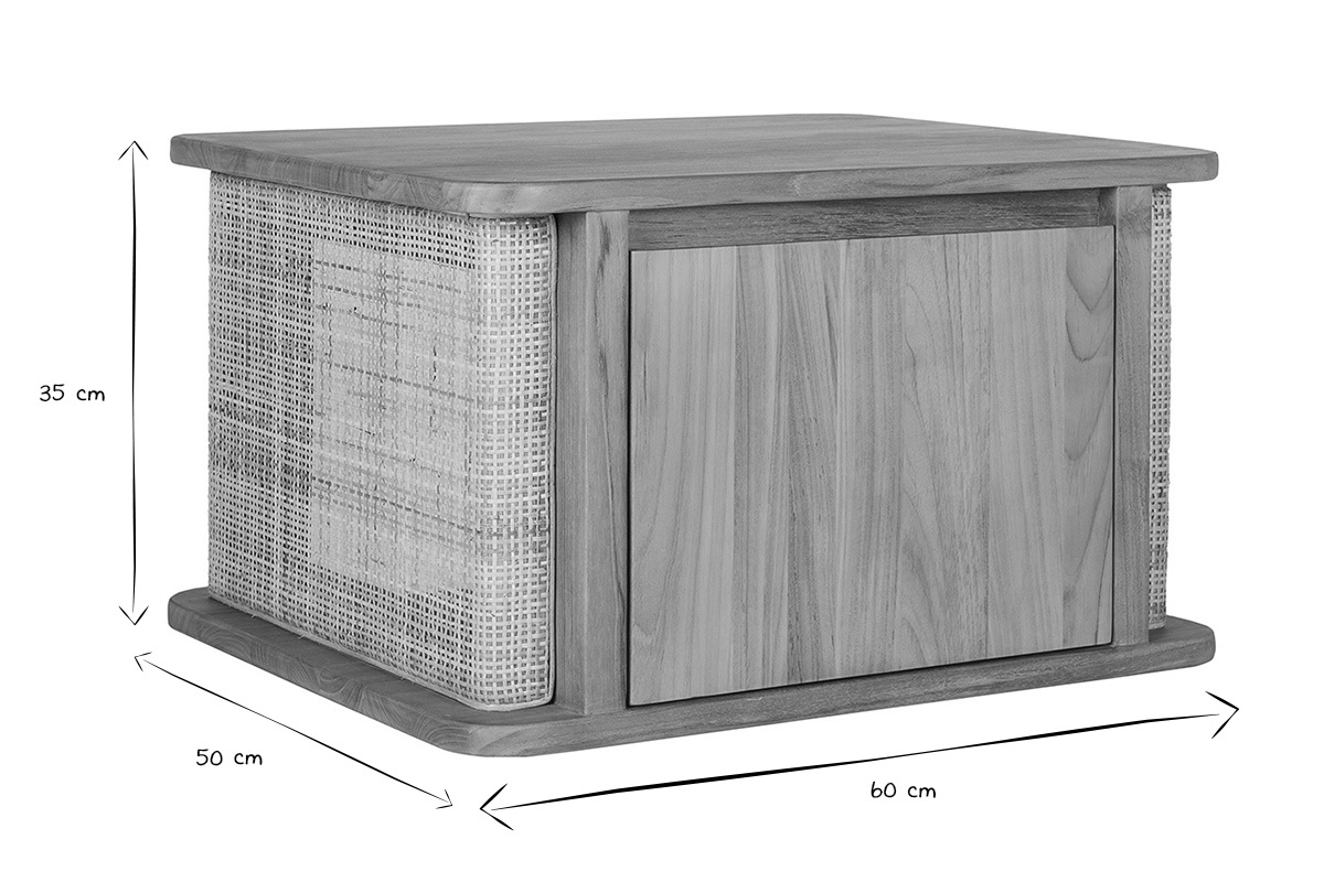 Dimensioni del mobile bagno SOLEA: 60 cm di larghezza, 40 cm di profondit�, 35 cm di altezza, in nero e bianco.