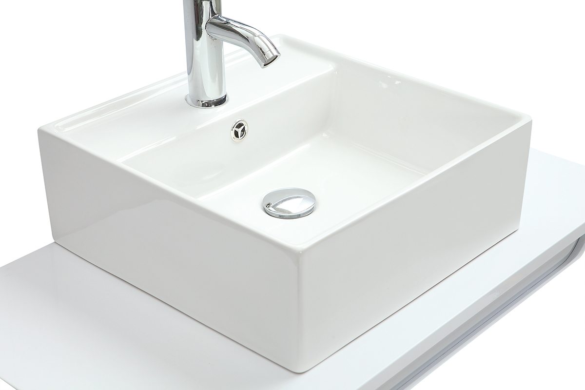 Mobile da bagno  , specchio e cassetti bianco (senza lavandino) LOTA
