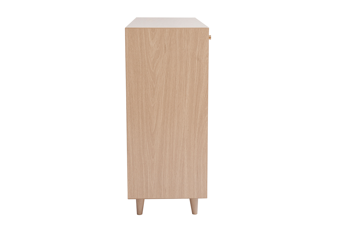 Mobile da ingresso - mobile contenitore per scarpe finitura legno chiaro rovere e metallo dorato L110 cm SILVESTRE