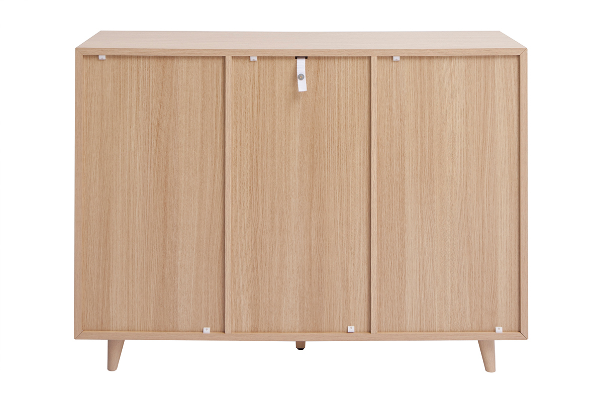 Mobile da ingresso - mobile contenitore per scarpe finitura legno chiaro rovere e metallo dorato L110 cm SILVESTRE