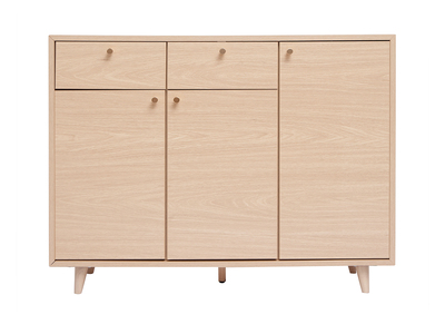 Mobile da ingresso - mobile contenitore per scarpe finitura legno chiaro rovere e metallo dorato L110 cm SILVESTRE