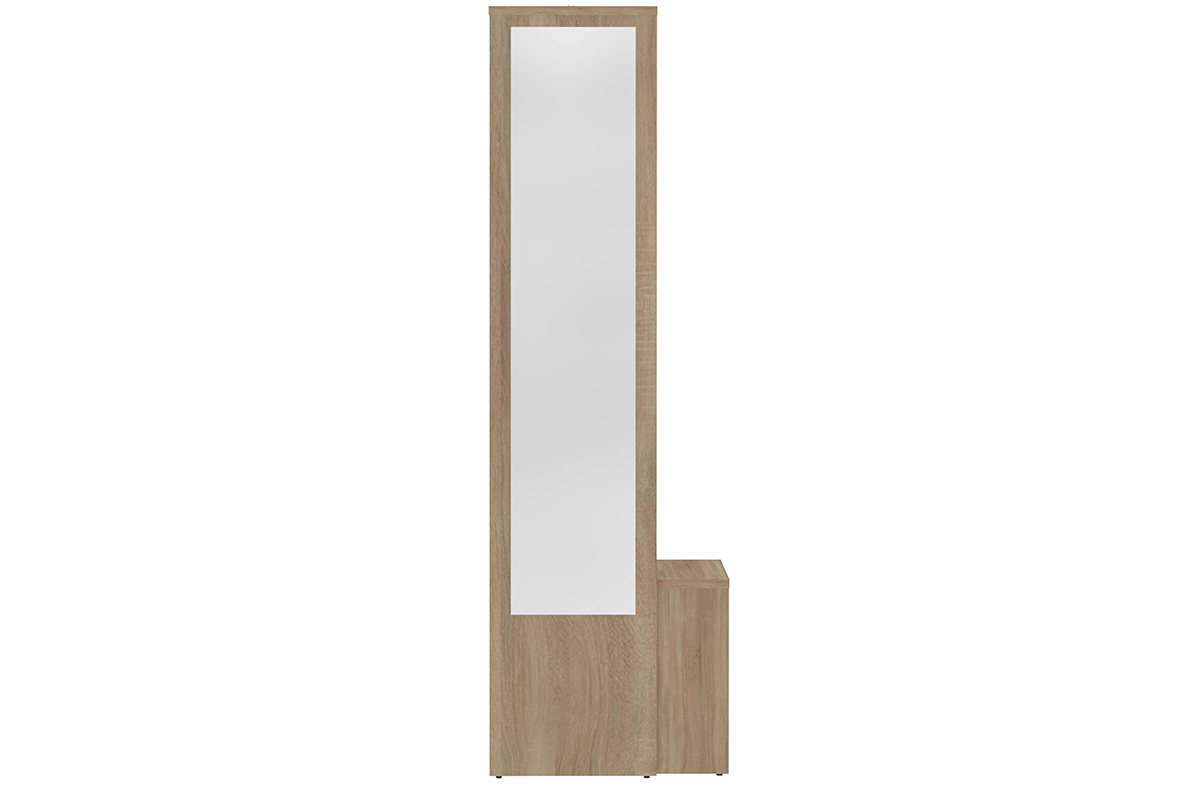 Mobile da ingresso modulabile con guardaroba, specchio e mensola in legno OLLY